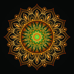 Luxury ornamental mandala design background with golden arabesque pattern arabic islamic east style