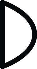 Black Simple Dalecarlian Runes Alphabet Letter D (dors)