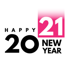2021 text logo design. Happy new year label. Busines decoration sign.