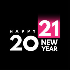 2021 text logo design. Happy new year label. Busines decoration sign.
