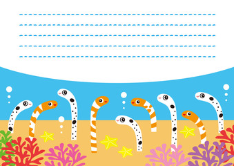 チンアナゴ ニシキアナゴ キャラクター ミニレター イラスト