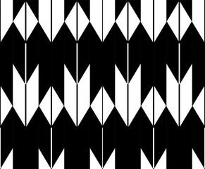 Monochrome Seamless Japanese pattern representing arrows
