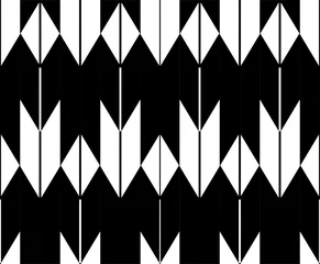 Behang Japanse stijl Monochroom naadloos Japans patroon dat pijlen vertegenwoordigt