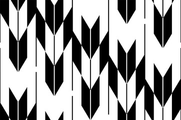 Motif japonais sans couture monochrome représentant des flèches