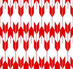 Rotes nahtloses japanisches Muster, das Pfeile darstellt