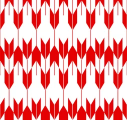 Verduisterende gordijnen Japanse stijl Rood naadloos Japans patroon dat pijlen vertegenwoordigt