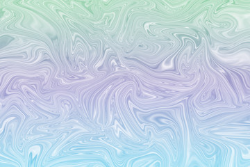Fototapeta na wymiar Soft pastel palette. Unique abstract liquified metal effect. Delicately swirled, vivid fluid art. Digital illustration background. Phone or computer wallpaper.