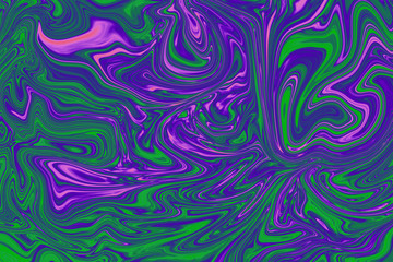 Unique abstract liquified metal effect. Delicately swirled, vivid fluid art. Multicolored. Digital illustration background or phone wallpaper. 