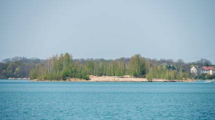 Small island of the Markkleeberger Lake near Leipzig