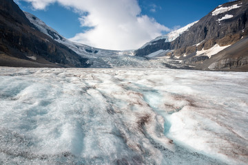 Athabasca glacier in Columbia Icefield, Jasper National park,  Rocky Mountains, Alberta, Canada