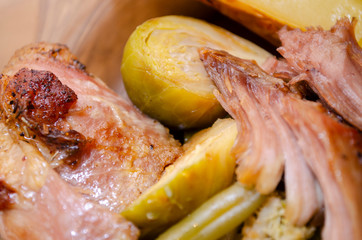 Meal with beef, potato and beans