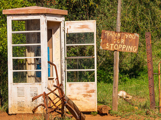 Old Rusty Rural Telephone Booth