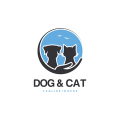 Dog cat logo template veterinary