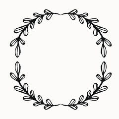 laurel leaf border for graphic design. logo frame isolated element for your creative projects. use for logo design, coat of arms, certified stamps , invitations, posters.