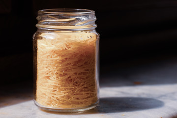 glass jar with vermicelli