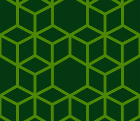 Green Seamless Japanese pattern representing the turtle shell