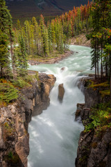 Sunwapta falls in Jasper National Park, Rocky Mountains, Alberta, Canada