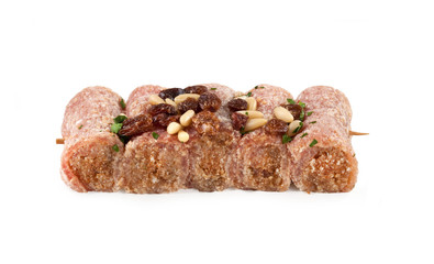 Italian Beef Roll Ups with Stick, Raisins and Pine Nuts – 