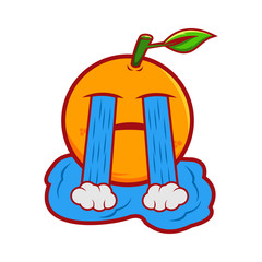 sad orange cute character illustration
