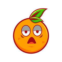 tired orange cute character illustration