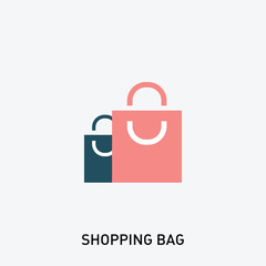 Shopping bag icon. Vector illustration in modern flat style.