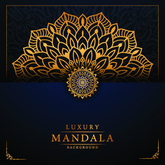 Luxury ornamental mandala design background with golden arabesque pattern arabic islamic east style