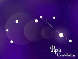 Plakat Pyxis constellation. Starry night sky. Cluster of stars, galaxy. Deep space. Vector illustration
