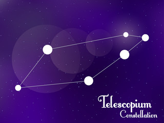 Obraz na płótnie Canvas Telescopium constellation. Starry night sky. Cluster of stars, galaxy. Deep space. Vector illustration