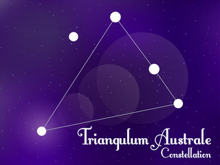 Obraz na płótnie Canvas Triangulum Australe constellation. Starry night sky. Cluster of stars, galaxy. Deep space. Vector illustration