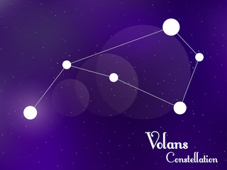 Plakat Volans constellation. Starry night sky. Cluster of stars, galaxy. Deep space. Vector illustration