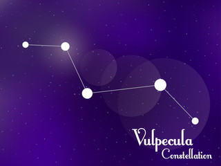 Obraz na płótnie Canvas Vulpecula constellation. Starry night sky. Cluster of stars, galaxy. Deep space. Vector illustration
