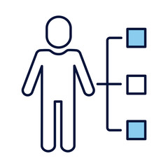 avatar silhouette with infographic line and fill style