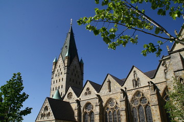 Obraz premium cathedral to paderborn, nrw, germany,