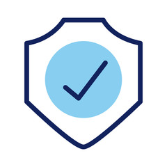 shield with check symbol insurance line and fill style icon