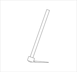 hoe to dig gardening soil. illustration for web and mobile design.