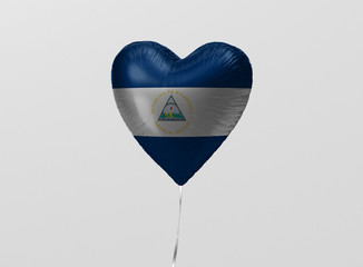 Nicaragua flag in heart balloon