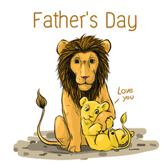 Father Lion and son - 343428233