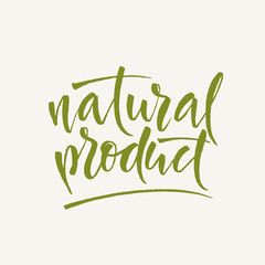Organic and farm fresh product natural calligraphy.