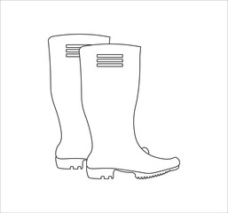 gardening rubber boots. illustration for web and mobile design.