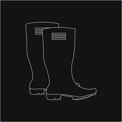 gardening rubber boots. illustration for web and mobile design.