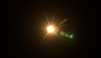 Abstract sun burst with digital lens flare background
