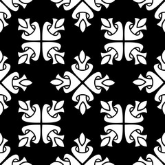 Flower damask ornate seamless pattern. Vector surface design for fabric, apparel textile, book, interior, wallpaper