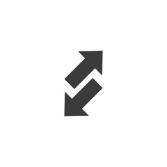 Transfer arrows outline icon. Vector