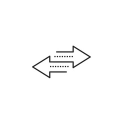 Transfer arrows outline icon. Vector