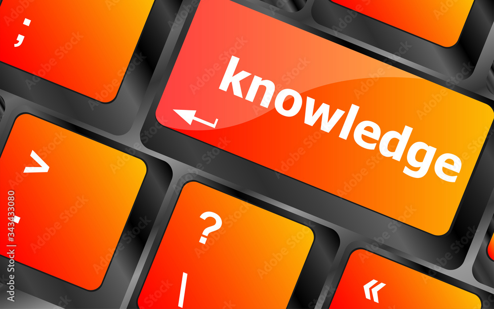 Poster knowledge or education concept button on computer keyboard keys