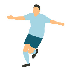 Fototapeta na wymiar white background, soccer player in a flat style, sport