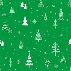 Seamless pattern of Christmas tree. Abstract forest trees. Cute vector pattern with trees for textiles, packaging, Wallpaper, covers.