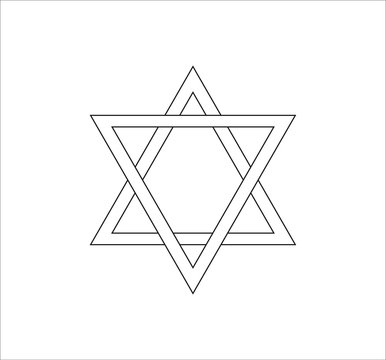 the star of david typical of the jewish religion. illustration for web and mobile design.