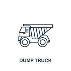 Dump Truck icon. Simple line element Dump Truck symbol for templates, web design and infographics