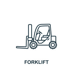 Forklift icon. Simple line element Forklift symbol for templates, web design and infographics